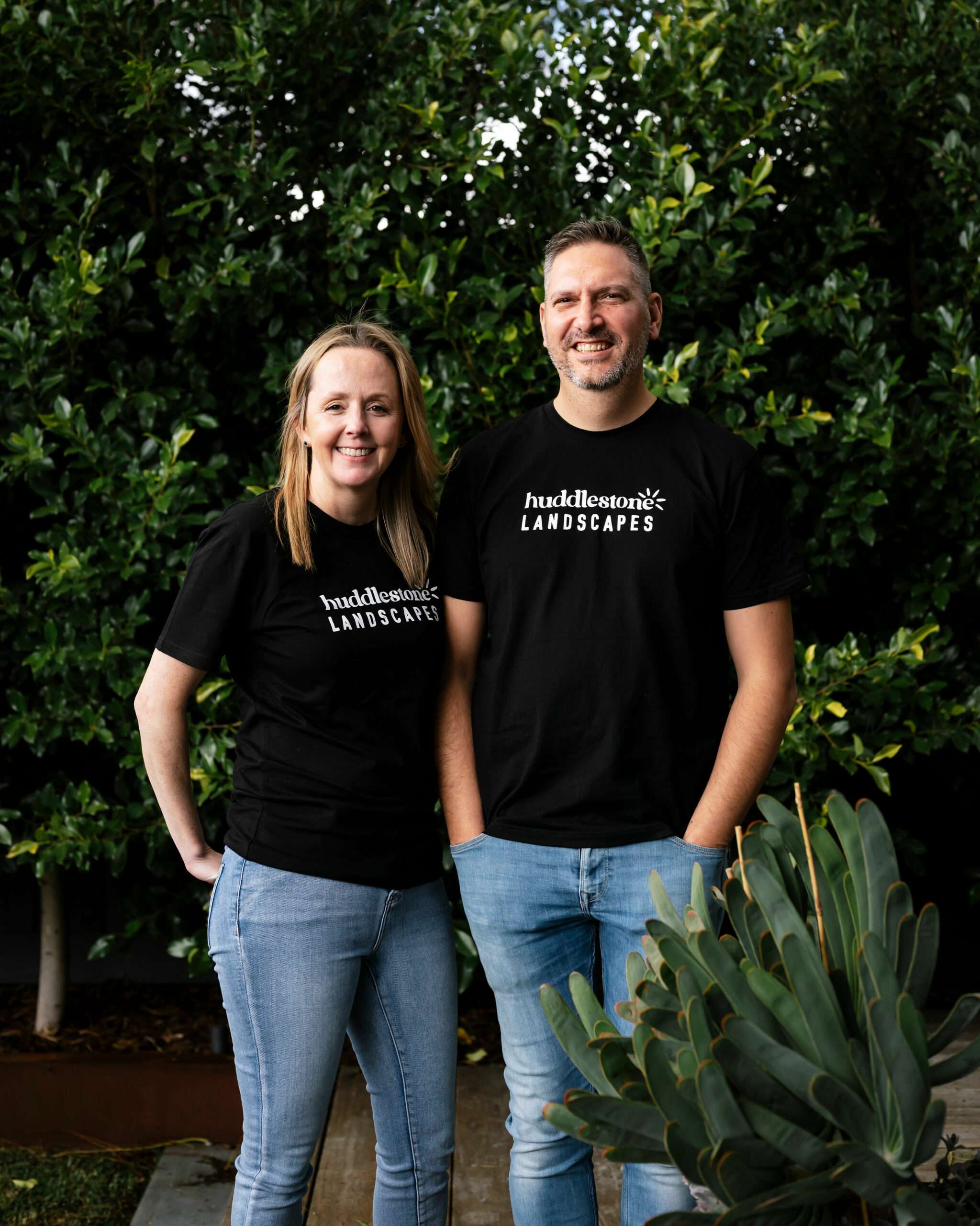 Steve and Shae, the husband and wife team who run Huddlestone Landscapes