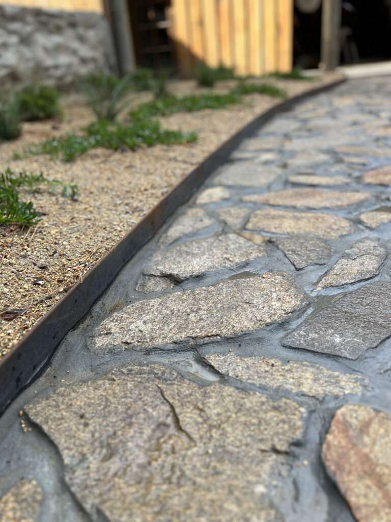 Custom stonework paving and new planting